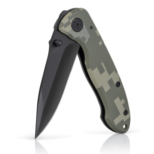 Rostfrei Liner Lock Knife with Camouflage Coated Aluminum Handle