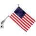 Diamond Plate Motorcycle Flagpole Mount with 2-Ply Polyester USA Flag