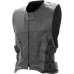 Solid Buffalo Leather Motorcycle Vest with Side Straps - Medium