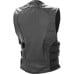 Solid Buffalo Leather Motorcycle Vest with Side Straps - Medium