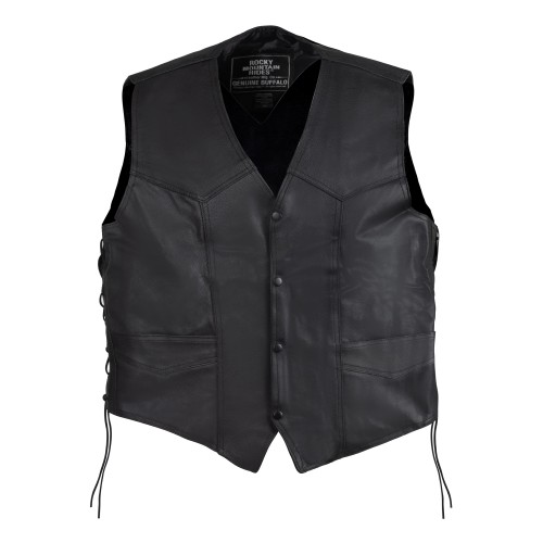 Buffalo Leather Vest with Conceal Carry Gun Pockets - Size 2X