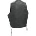 Solid Buffalo Leather Vest with Pockets and Laced Sides - Medium