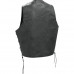 Solid Buffalo Leather Vest with Pockets and Laced Sides - X-Large