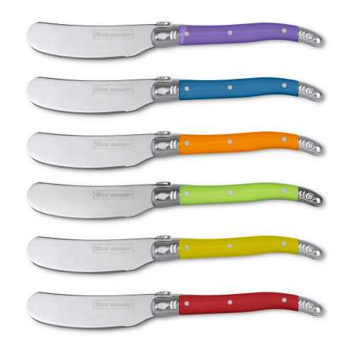 6pc European style Butter Knife Set with Stainless Steel Blades - CTSZBK6
