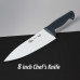 Slitzer Germany 8 Inch Black Handle Chef Knife