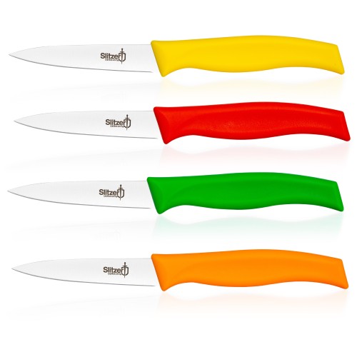 Slitzer Germany 4pc Paring Knife Set with Stainless Steel Blades