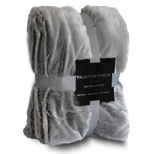 Fauz Chinchilla / Sherpa Blanket 100% Polyester Measures 50"X60"