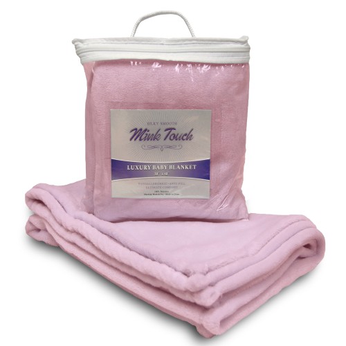 Fluffy Plush Pink Blanket for Bed Sofa Couch Measures 30 x 40 Inches 