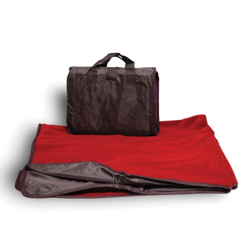 Red Outdoor Waterproof Quilted Fleece Blanket Measures 50" X 60"