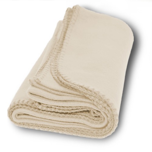 Polar Fleece 50"x 60" Polyester Blanket Cream