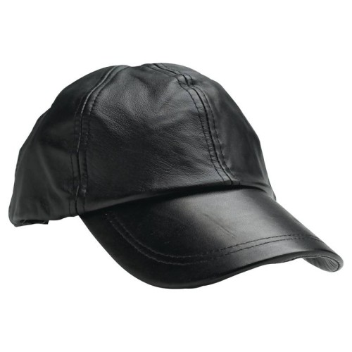 Giovanni Navarre Solid Leather Baseball Cap with Adjustable Strap