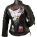 Diamond Plate Ladies Black Buffalo Leather Motorcycle Jacket - S