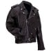 Diamond Plate Rock Design Buffalo Leather Motorcycle Jacket - L