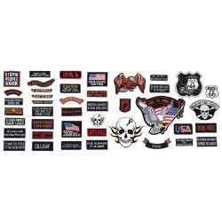 Live To Ride 42 Piece Embroidered Motorcycle Patch Set