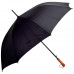 60" Black Auto-Open Golf Umbrella with Wood Handle and Screen Print