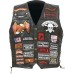 Buffalo Leather Biker Vest with 42 Patches - Size 3X