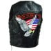 "Live to Ride" Biker Vest in Leather with Eagle and Stars and Stripes Patch - Size 2X