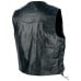 Rocky Ranch Hides Rock Design Black Hog Leather Biker Vest - Size 3X