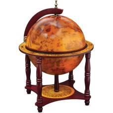Kassel 13" Diameter Globe with 57pc Chess and Checkers Set