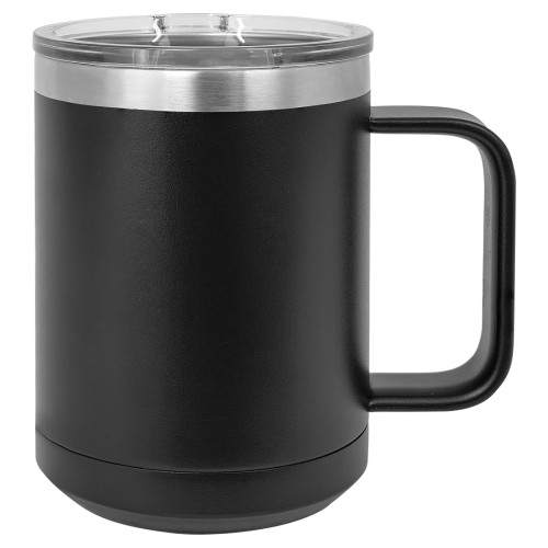 15 Ounce Black Polar Camel Stainless Steel, Double Wall Vacuum Mug 