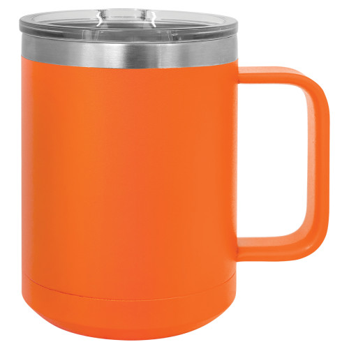 15 Ounce Orange Polar Camel Stainless Steel, Double Wall Vacuum Mug 