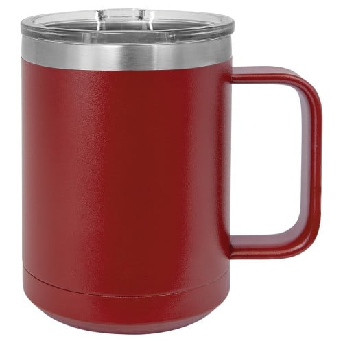 15 Ounce Dark Red Polar Camel Stainless Steel, Double Wall Vacuum Mug 