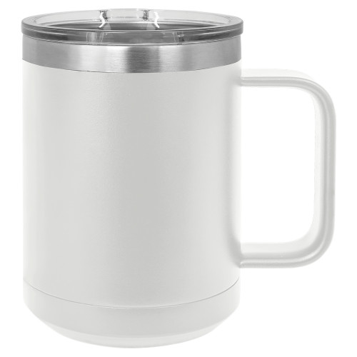 15 Ounce White Polar Camel Stainless Steel, Double Wall Vacuum Mug 