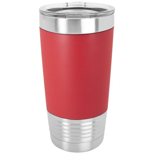 20 Ounce Stainless Steel Red Polar Camel Travel Mug with Clear Lid