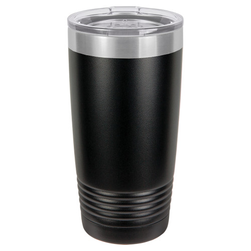 20 Ounce Stainless Steel Black Polar Camel Tumblers with Clear Lid