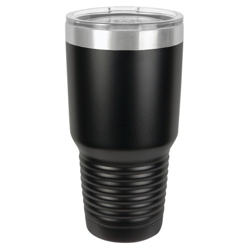30 Ounce Stainless Steel Black Polar Camel Tumblers with Clear Lid