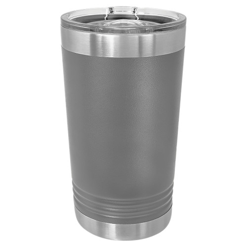 16 Ounce Stainless Steel Dark Gray Polar Camel Pint with Slider Lid