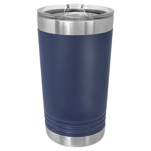 16 Ounce Stainless Steel Navy Blue Polar Camel Pint with Slider Lid