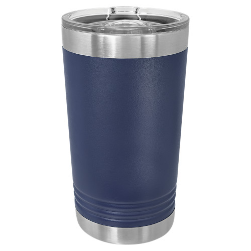 16 Ounce Stainless Steel Navy Blue Polar Camel Pint with Slider Lid
