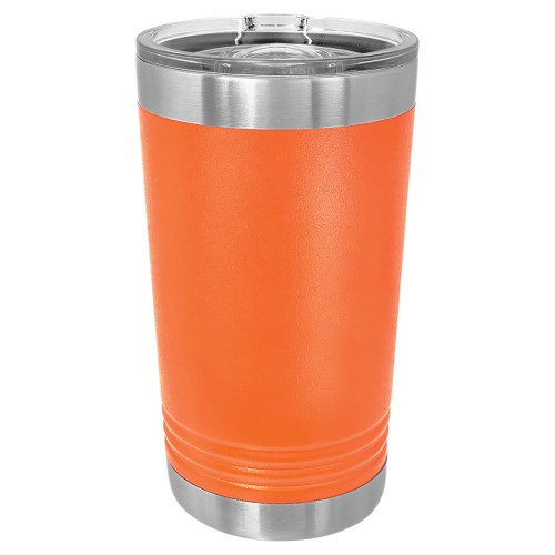 16 Ounce Stainless Steel Orange Polar Camel Pint with Slider Lid
