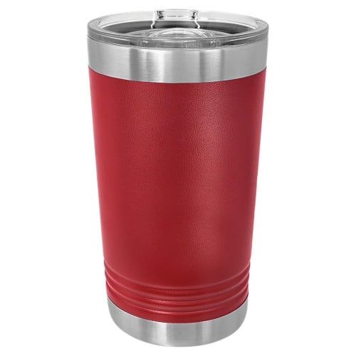 16 Ounce Stainless Steel Maroon Polar Camel Pint with Slider Lid