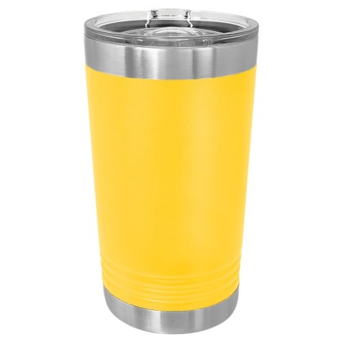 16 Ounce Stainless Steel Yellow Polar Camel Pint with Slider Lid