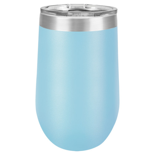 16 Ounce Stainless Steel Lite Blue Polar Camel Stemless Tumblers