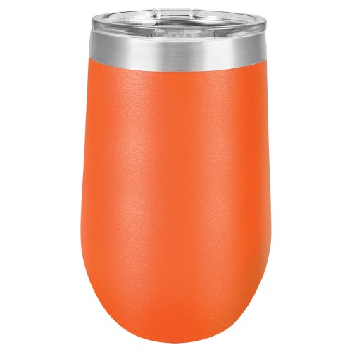16 Ounce Stainless Steel Orange Polar Camel Stemless Tumblers