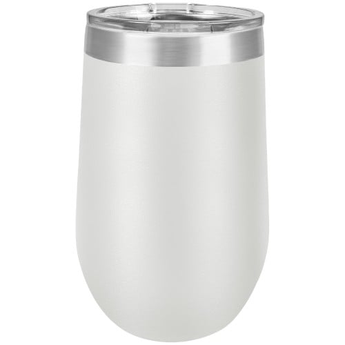 16 Ounce Stainless Steel White Polar Camel Stemless Tumblers