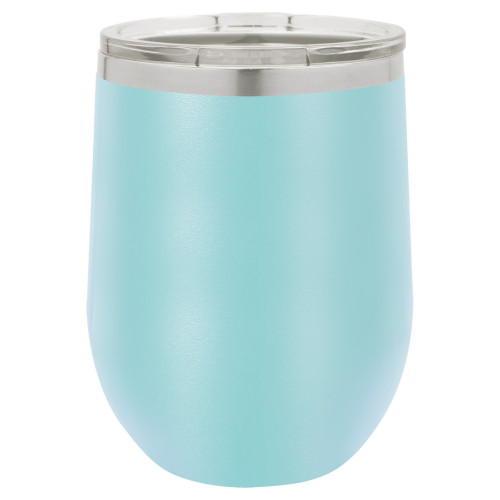 12 Ounce Stainless Steel Lite Blue Polar Camel Stemless Wine Tumbler