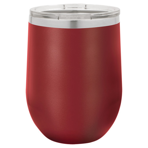 12 Ounce Stainless Steel Maroon Polar Camel Stemless Wine Tumbler