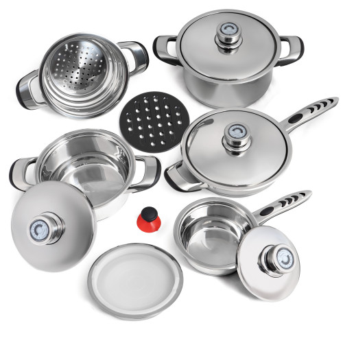 Chef's Secret 12pc 9-Ply Heavy-Gauge Stainless Steel Cookware Set