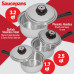 Maxam 9-Element 17 piece Set Cookware  with Steam Control 