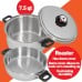 Maxam 9-Element 17 piece Set Cookware  with Steam Control 