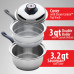 7-Ply Steam Control 17pc T304 Stainless Steel Cookware Set 