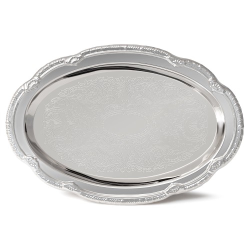Sterlingcraft Nickel Plated 9-3/8" x 6-3/8" Oval Serving Tray