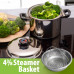 Steam Control 8qt T304 Stainless Steel Stockpot/Spaghetti Cooker