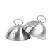 Chefmaster 2pc 6" Stainless Steel Grill Dome Cover Set  with Handle