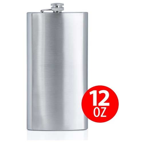Maxam 12oz Stainless Steel Flask with Screw-Down Cap