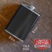 Maxam 8oz Stainless Steel Flask with Black PVC Wrap and Imprint